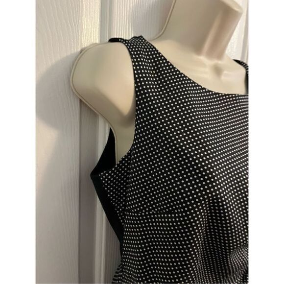 The Limited Black Sleeveless shift dress with tiny white polka dots. Size 6 - Picture 4 of 7
